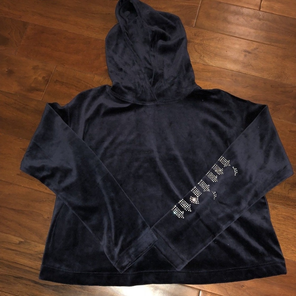 Juicy Couture Navy Crystal Hoodie Size L